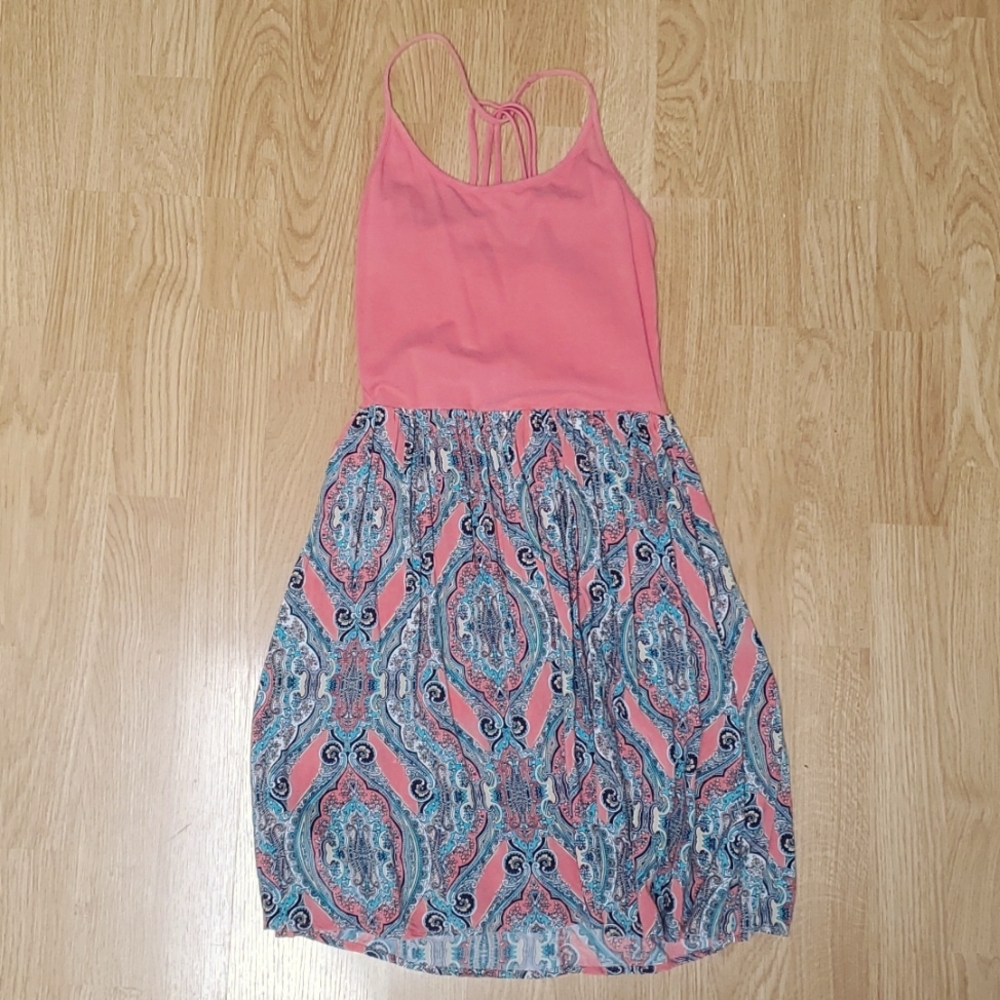 Girls peachy paisley dress